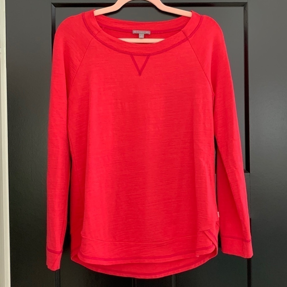 Talbots Red Swim T by Sunwell SPF 50 top w/ long sleeves. Size Small.